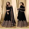 Floor Length Black Georgette Anarkali Dress for Women