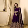 Floor Length Purple Georgette Anarkali Dress for Women