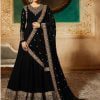 Black Georgette Embroidered Anarkali Suit