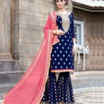 navyblue-color-stylish-gota-patti-pattern-sharara-salwar-suit-with-heavy-work