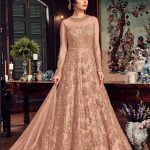 impeccable-peach-color-heavy-net-with-embroidery-stone-work-suit