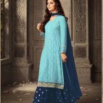mesmerizing-blue-faux-georgette-embroidery-stone-work-sharara-suit