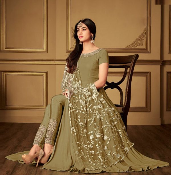olive-green-color-heavy-georgette-stone-work-suit-with-heavy-dupatta
