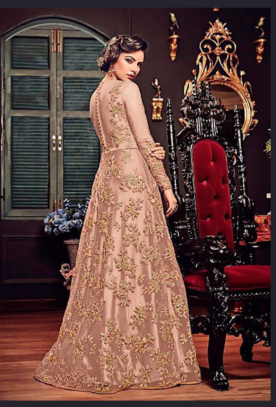 impeccable-peach-color-heavy-net-with-embroidery-stone-work-suit