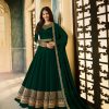 Fragile Green Rangoli Cording Work Anarkali Suit