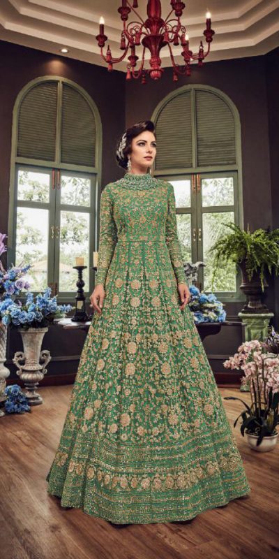 compassionate-parrot-green-color-embroidery-and-sequence-work-anarkali-suit