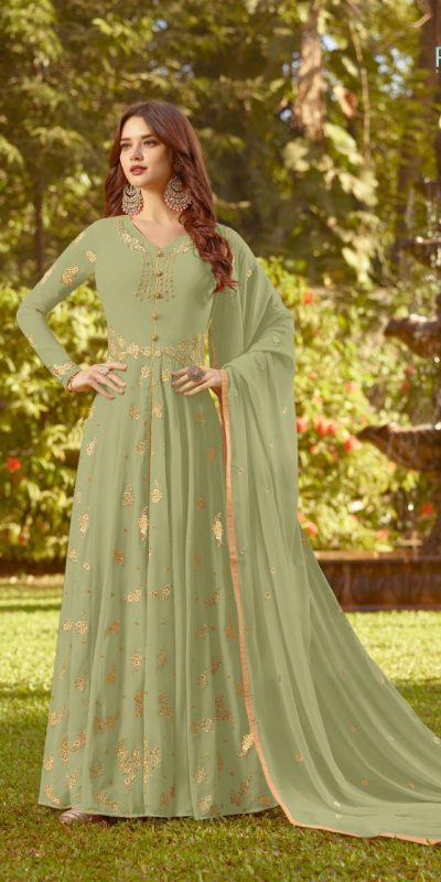 alluring-olive-green-color-fox-georgette-with-embroidery-work-suit
