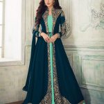 decorative-peacock-green-color-georgette-with-cording-work-long-length-suit