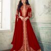 decorative-red-color-georgette-with-cording-work-koti-long-length-suit