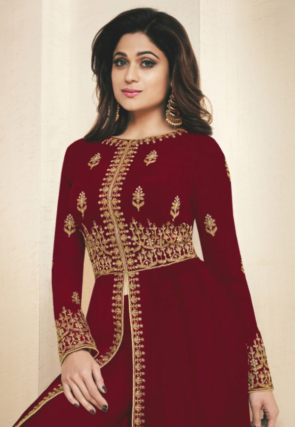 gracious-red-color-heavy-georgette-embroidery-work-long-length-suit
