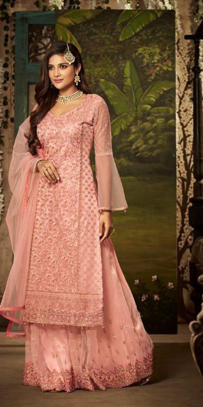light-pink-color-heavy-net-with-embroidery-stone-work-wedding-suit
