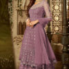 Purple Heavy Net Embroidered Stone Work Sharara Suit