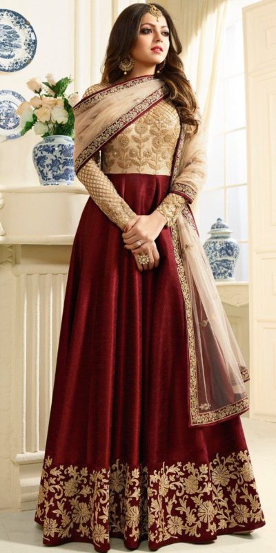stunning-look-with-maroon-georgette-with-embroidery-stone-work-suit