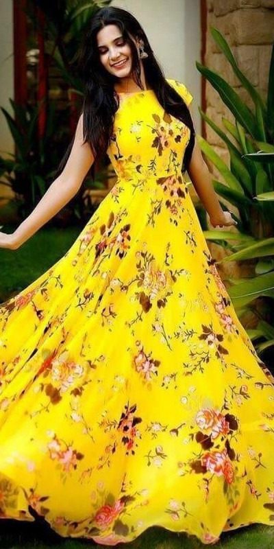 stylish-floral-printed-yellow-color-american-creep-silk-gown