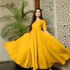 classic-floral-yellow-color-american-creep-silk-gown