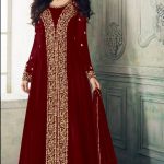 dashing-red-color-heavy-georgette-embroidery-work-long-length-suit