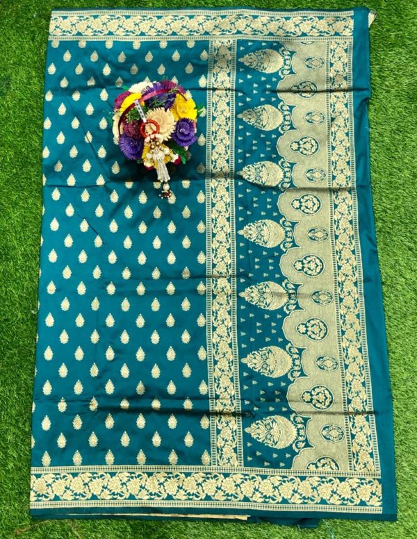 teal-green-banarasi-silk-weaving-jacquard-saree-with-heavy-rich-zari-pallu