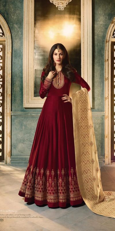 dazzling-maroon-color-heavy-satin-georgette-with-embroidery-work-anarkali-suit