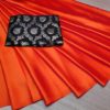 enticing-orange-color-satin-japan-fabric-party-wear-saree