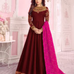 harmonious-maroon-color-pure-dola-silk-exclusive-festival-wear-anarkali-suit