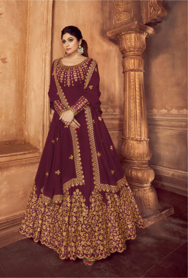 ashirwad-wine-color-georgette-with-embroidery-work-anarkali-suit