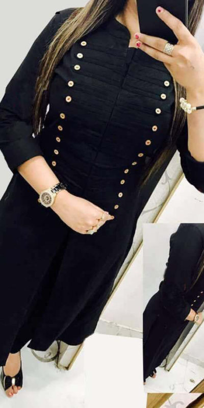 casual-wear-beautiful-black-color-high-slub-cotton-selfi-kurti