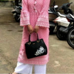 chicken-kari-work-pink-color-cotton-kurti-with-fully-stiched-plazzo