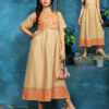 cream-color-two-tone-high-quality-rayon-with-foil-print-kurti-with-jacket