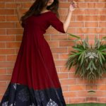 miraculous-maroon-color-heavy-rayon-party-wear-long-flair-gown