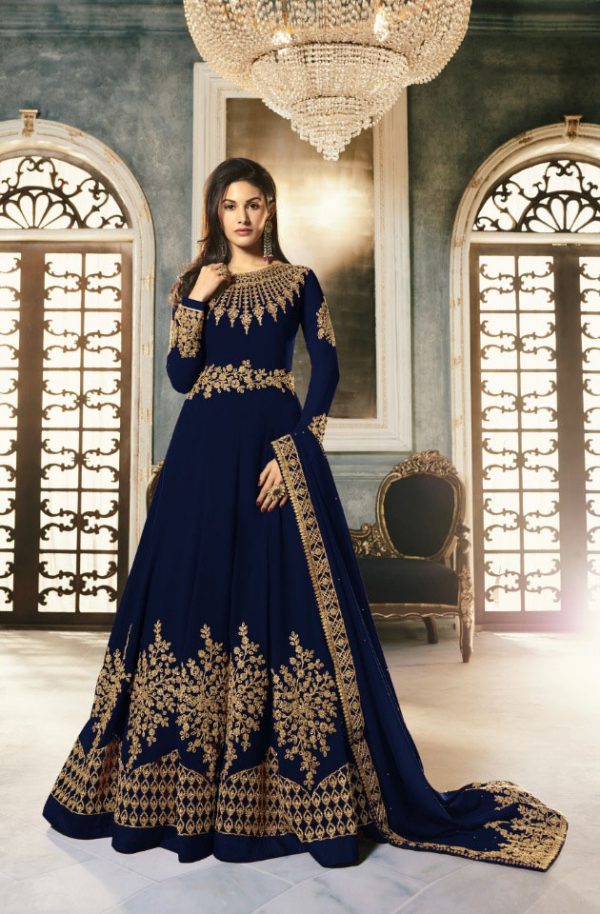 special-blue-color-pure-georgette-with-cording-stone-work-anarkali-suit