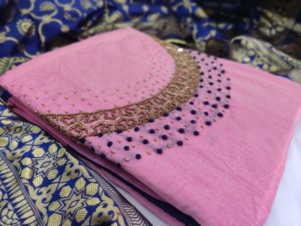 yammy-pink-color-pure-modal-silk-salwar-suit-with-colorful-banarasi-dupatta