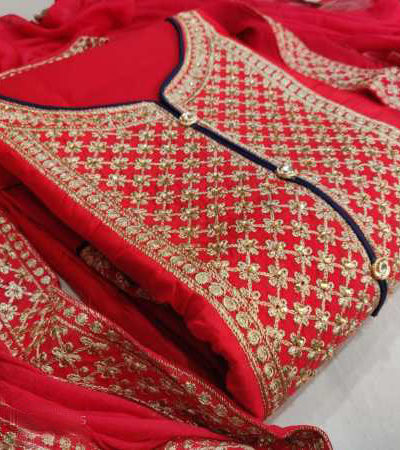sculptured-red-color-pure-glace-cotton-embroidery-work-salwar-suit