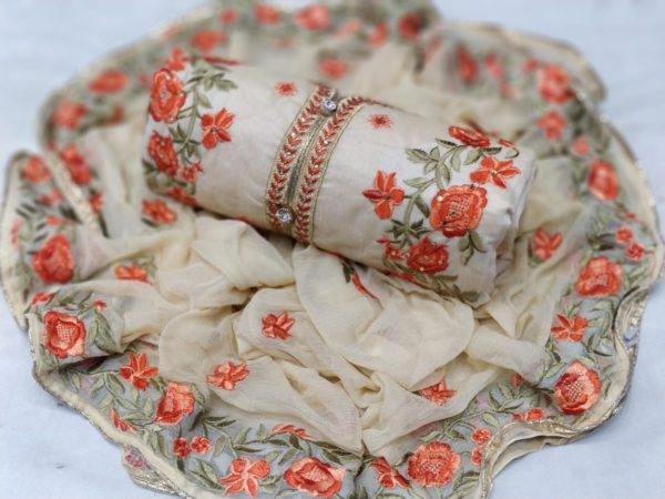 mesmerizing-cream-orenge-colored-embroidered-chanderi-silk-dress-material