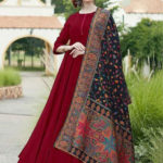 divine-maroon-color-digital-printed-dupatta-with-heavy-rayon-fabric-gown