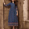 extraordinary-party-wear-peacock-blue-color-high-quality-reyon-foil-printed-kurti