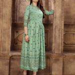 extraordinary-party-wear-pista-green-color-high-quality-reyon-foil-printed-kurti