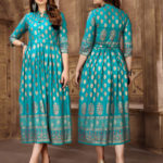 extraordinary-party-wear-sea-green-color-high-quality-reyon-foil-printed-kurti