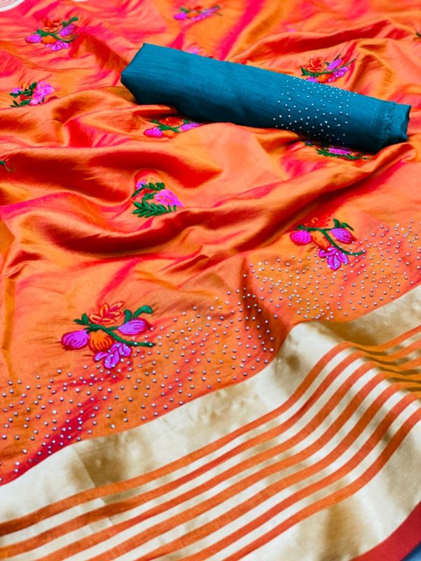harmonious-orange-color-sana-silk-festival-wear-traditional-saree