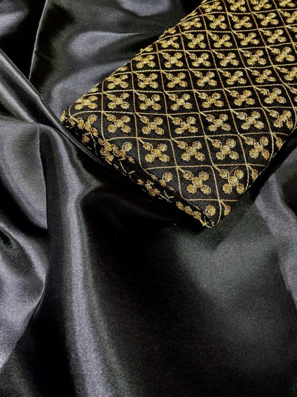 hypnotic-blackblack-color-semi-satin-fabrics-traditional-wear-classic-saree