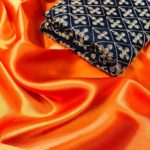 hypnotic-blackorange-color-semi-satin-fabrics-traditional-wear-classic-saree