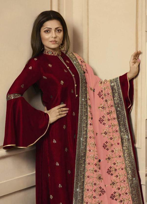 inspiring-maroon-color-rangoli-satin-with-embroidery-stone-work-plazo-suit