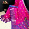 inspiring-pink-color-pure-cotton-lichi-silk-traditional-wear-classic-saree