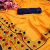 lovely-yellow-color-vichitra-silk-with-pum-pum-work-partywear-saree