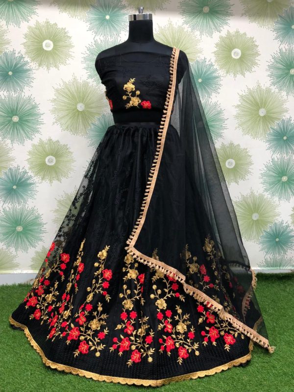 magnificent-black-color-heavy-net-exclusive-fancy-wear-lehenga-choli