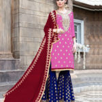 pink-blue-color-stylish-gota-patti-pattern-sharara-salwar-suit-with-heavy-work