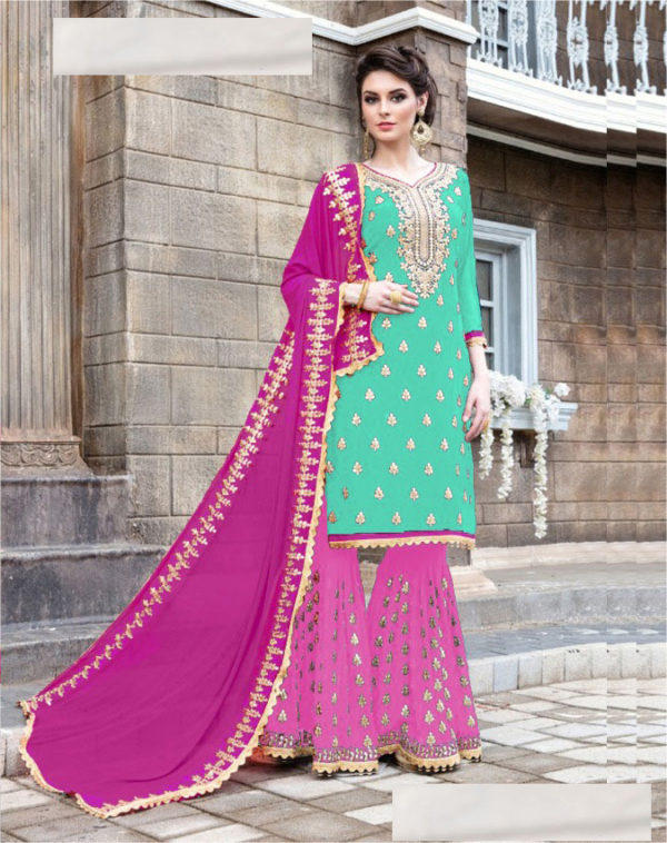 seagreen-pink-color-stylish-gota-patti-pattern-sharara-salwar-suit-with-heavy-work
