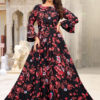 sightly-floral-printed-black-color-american-creep-silk-gown