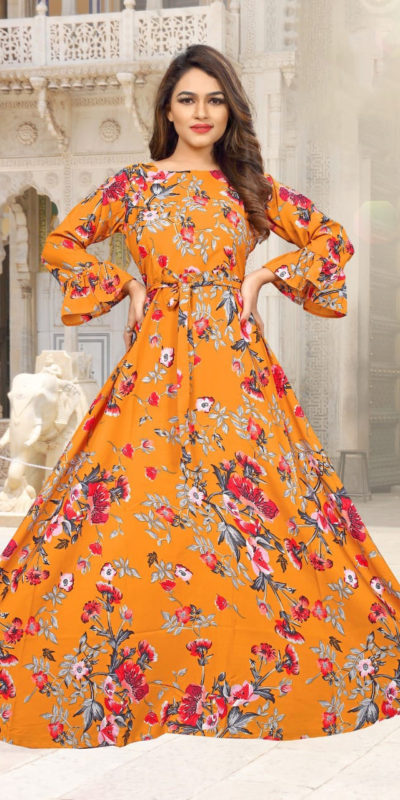 sightly-floral-printed-orange-color-american-creep-silk-gown