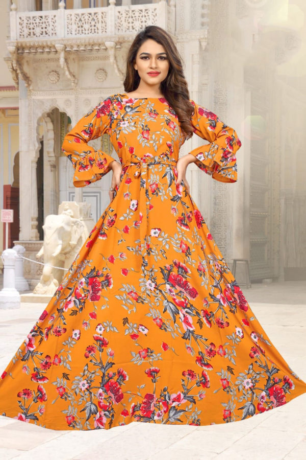 sightly-floral-printed-orange-color-american-creep-silk-gown