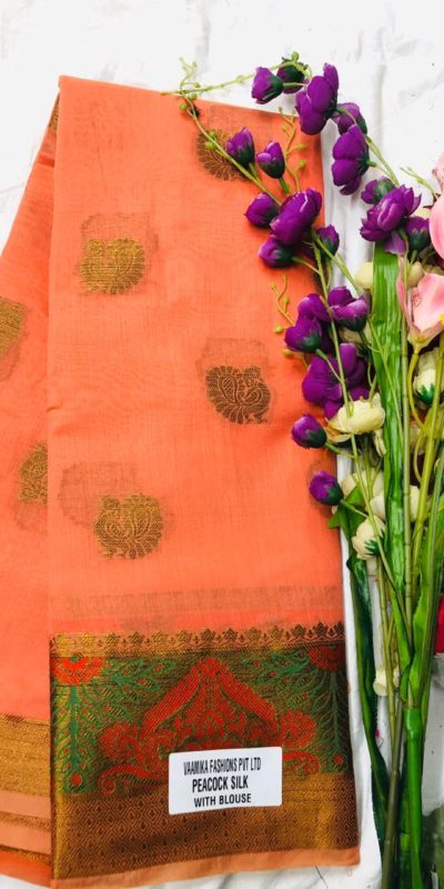 special-pink-color-pure-cotton-lichi-silk-traditional-wear-classic-saree